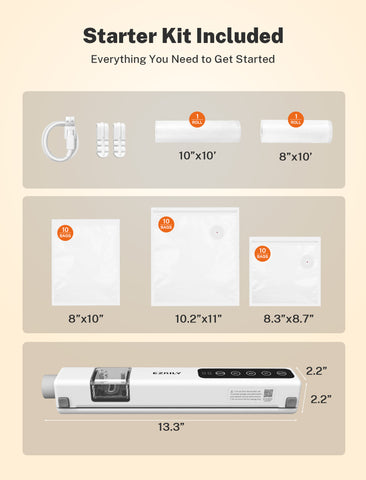 S7 Pro Handheld Vacuum Sealer with 30-Piece Starter Kit